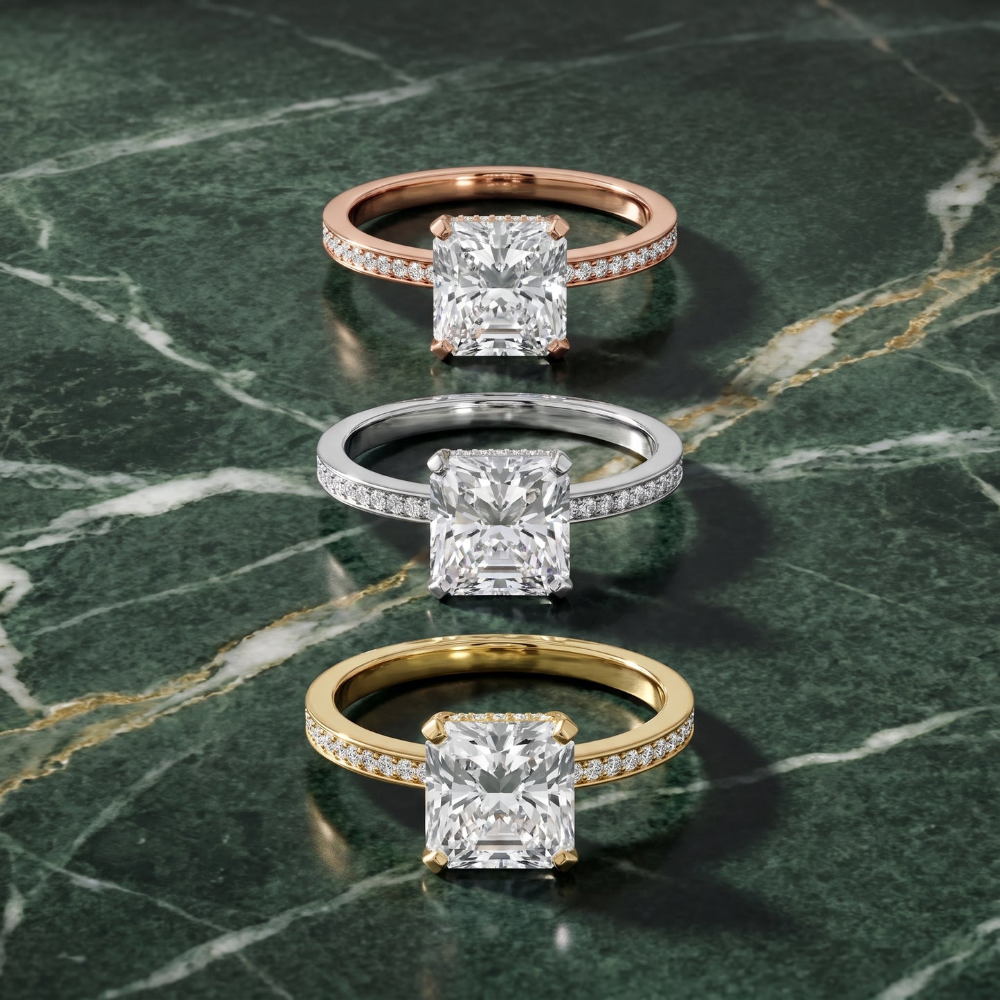Naia Hidden Halo Radiant Diamond Ring in Silver - 3rings.jpg