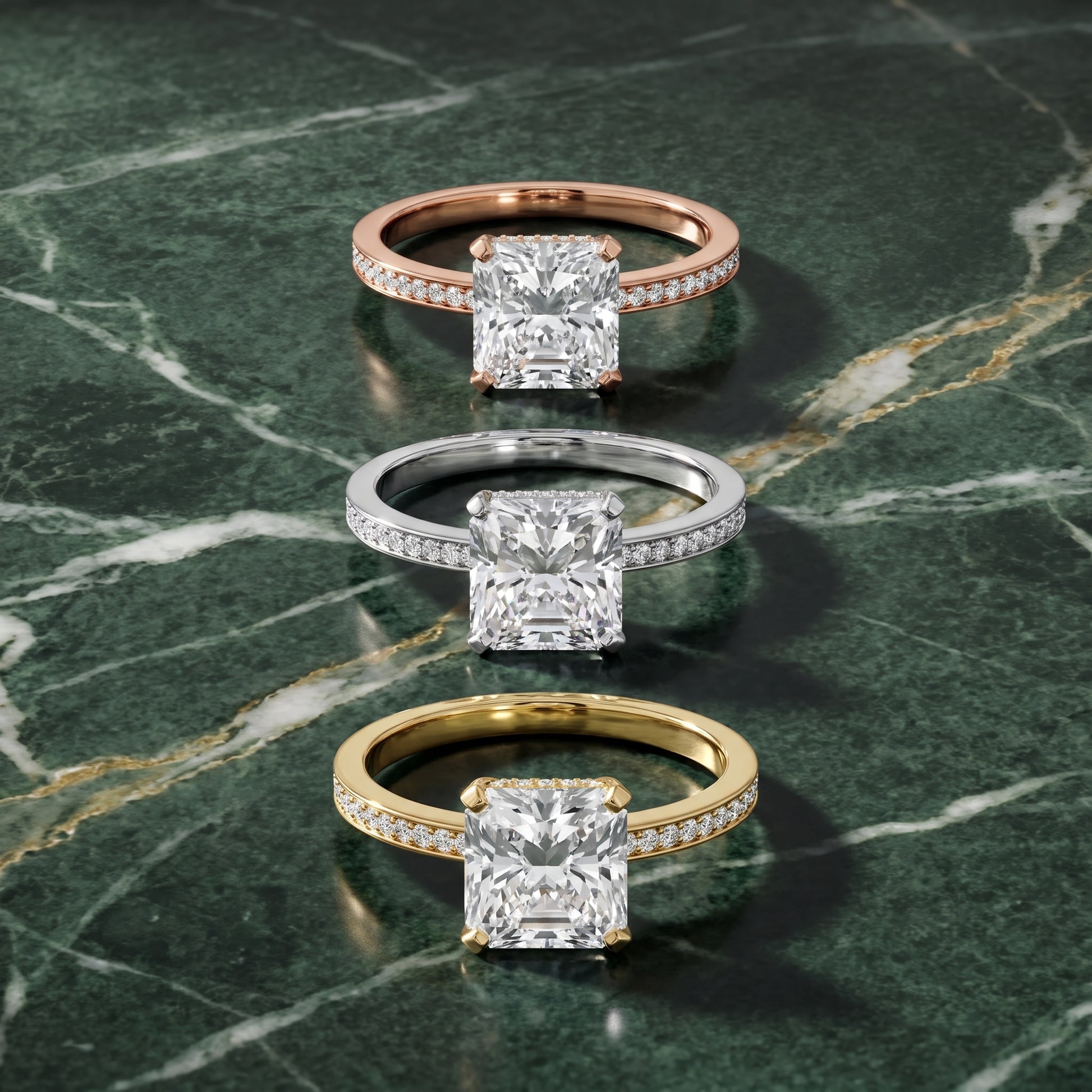 Naia Hidden Halo Radiant Diamond Ring in Silver - 3rings.jpg