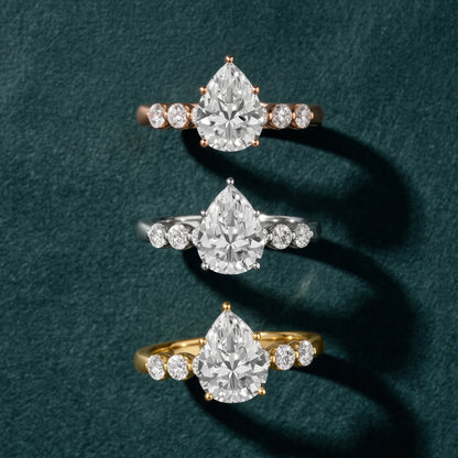 Vienna Floating Five-Stone Pear Diamond Engagement Ring in White Gold - 3rings.jpg