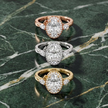 Eliza Halo Sidestone Oval Diamond Engagement Ring in Yellow Gold - 3rings.jpg