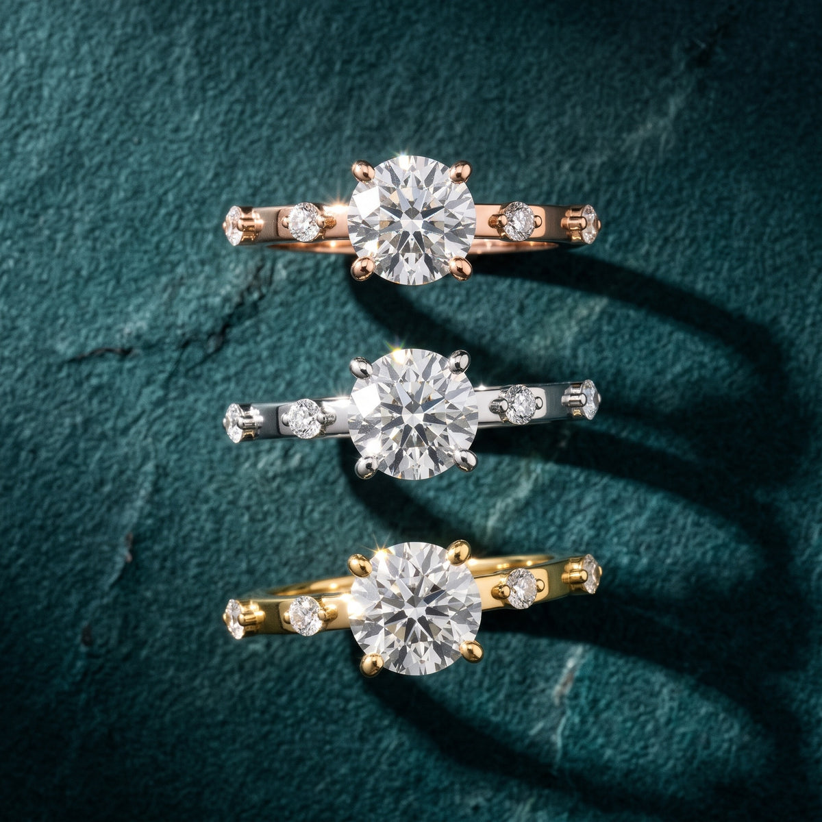 Elena Radiance Solitaire Round Diamond Engagement Ring in Yellow Gold - 3rings.jpg