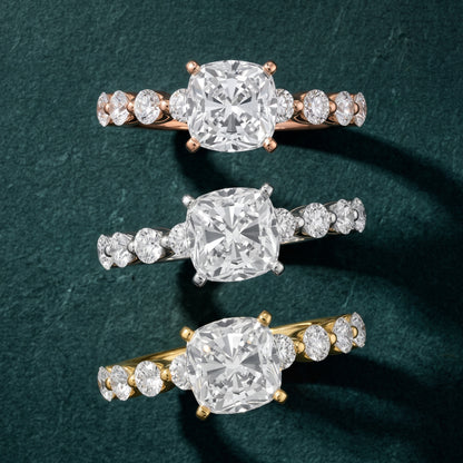 Maura Beaded Statement Cushion Diamond Engagement Ring in Silver - 3rings.jpg