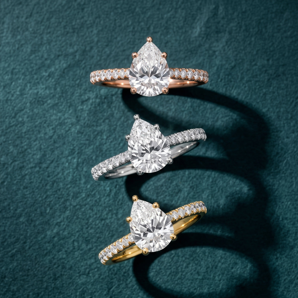 Sanne Trellis Pavé Pear Diamond Engagement Ring in Silver - 3rings.jpg