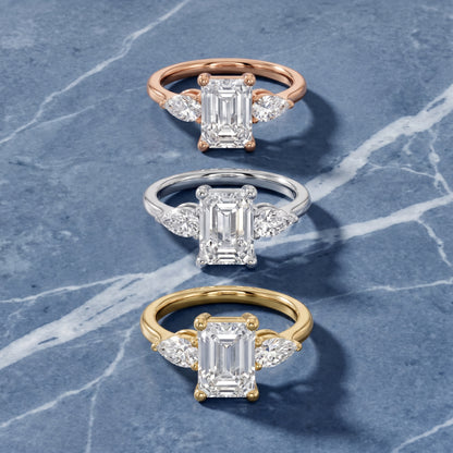 Faye Three-Stone Trellis Emerald Diamond Ring in Platinum - 3rings.jpg