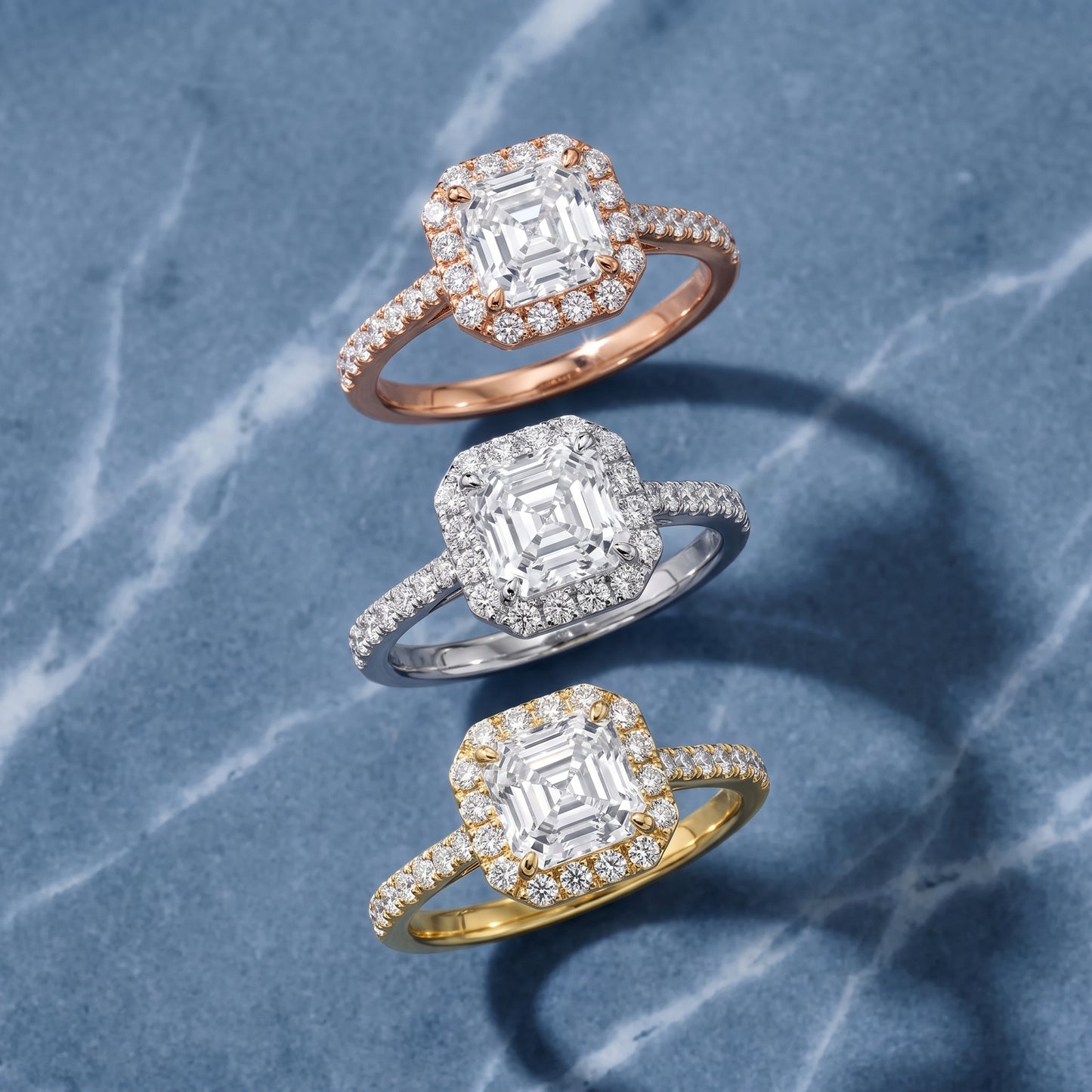 Alma Halo Pavé Asscher Diamond Ring in Silver - 3rings.jpg