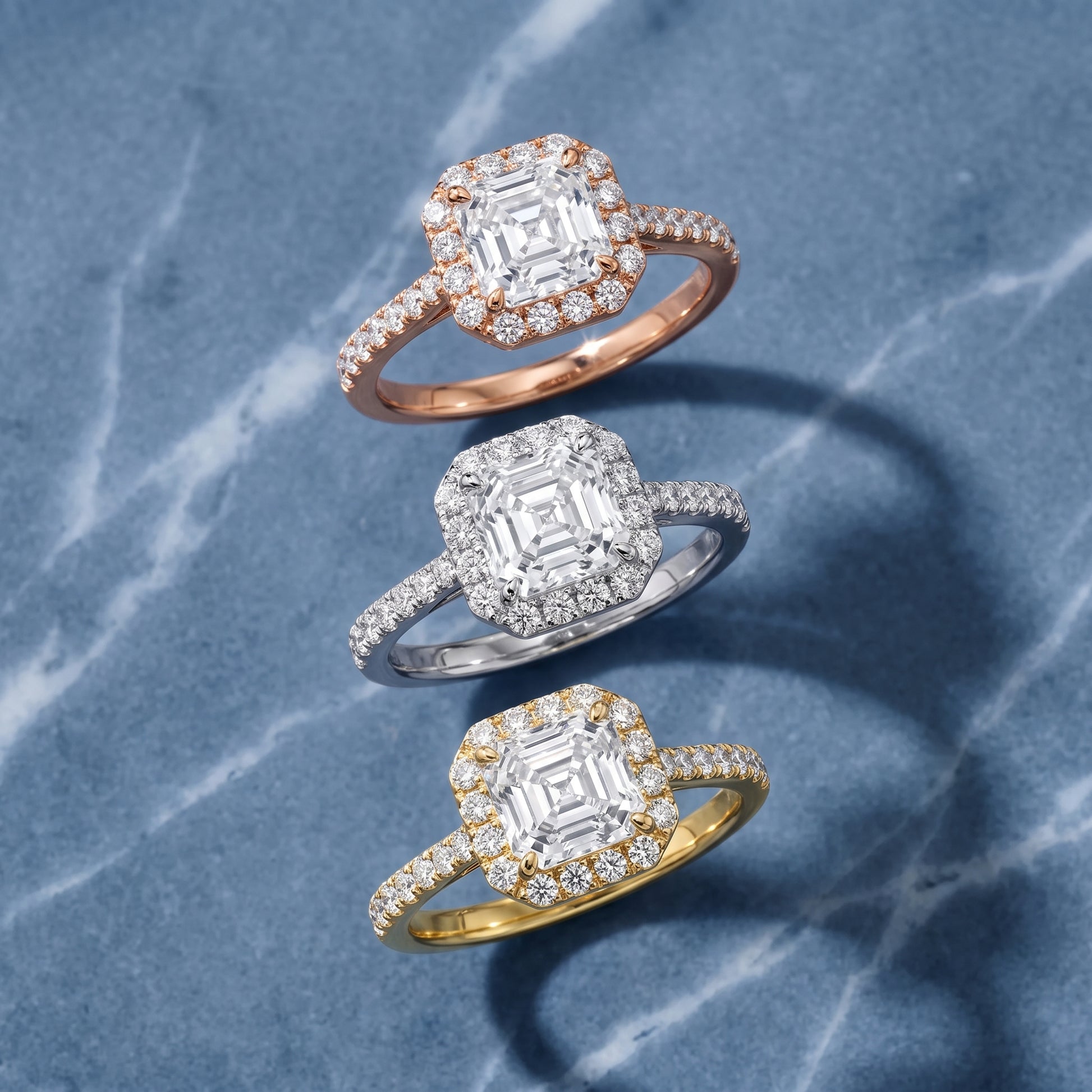 Alma Halo Pavé Asscher Diamond Ring in Silver - 3rings.jpg