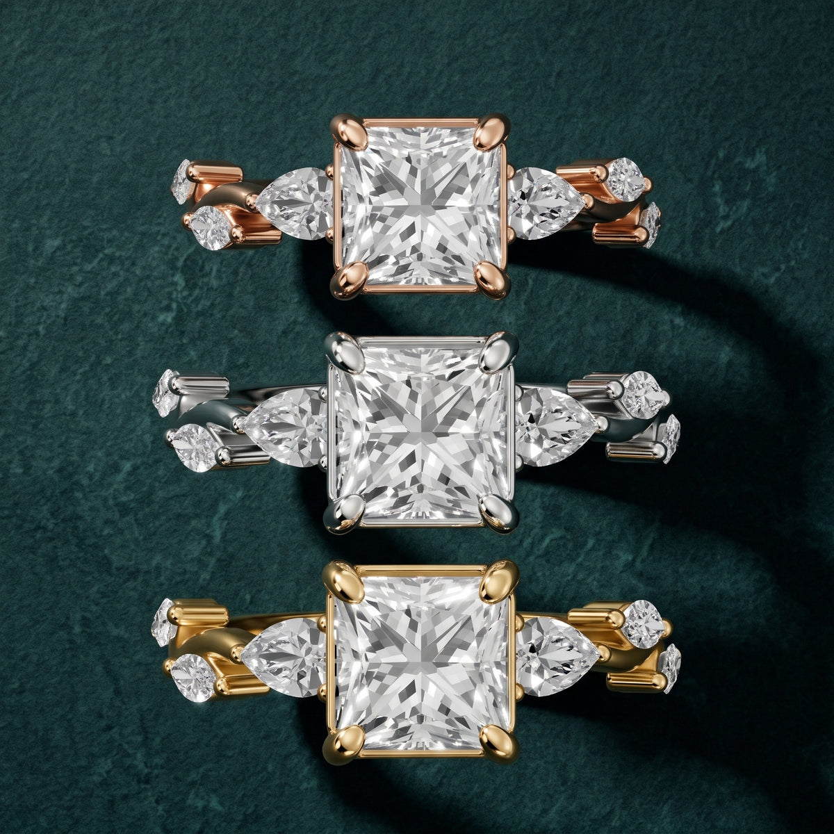 Marnie Vine Garland Princess Diamond Engagement Ring in White Gold - 3rings.jpg