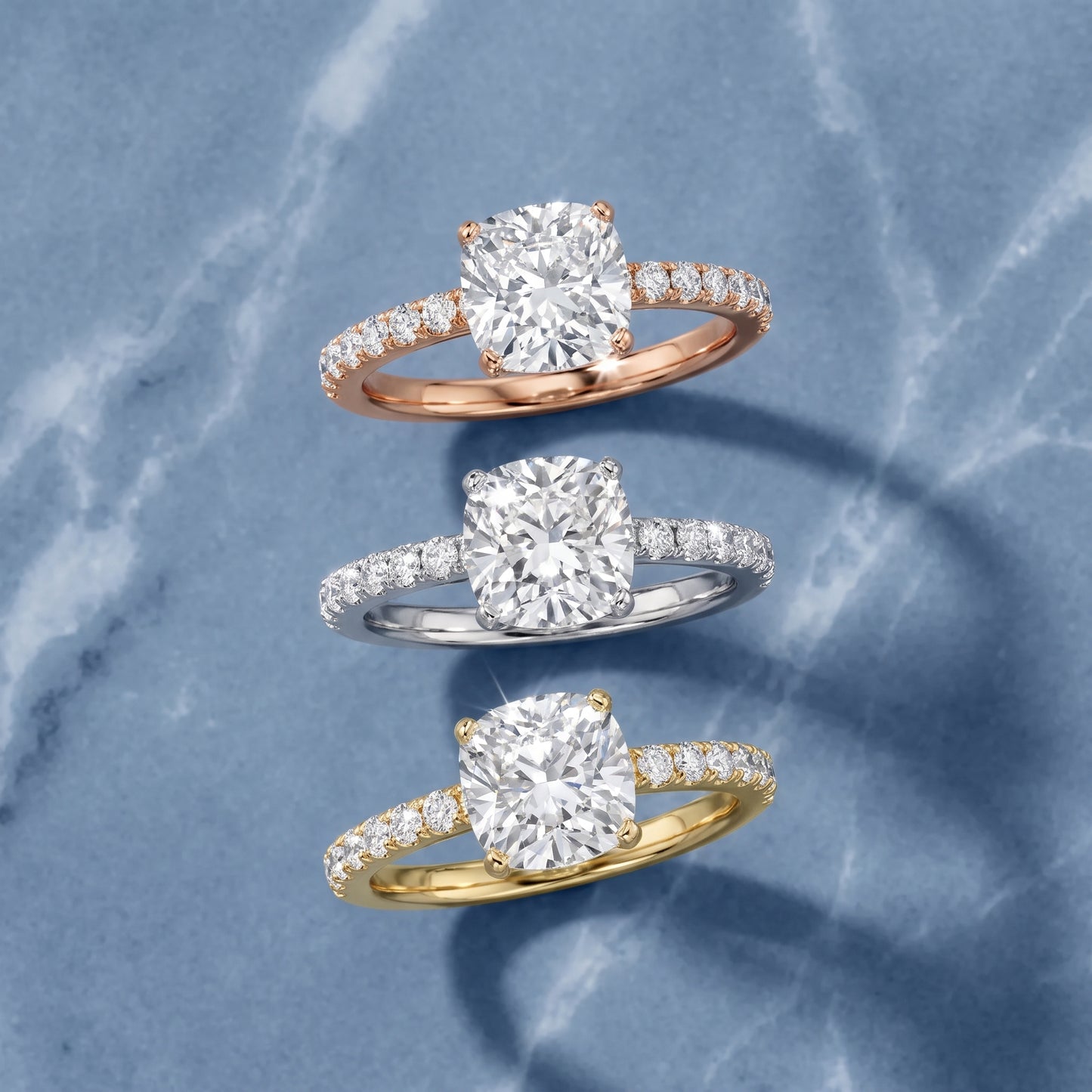 Juna French Pavé Solitaire Cushion Diamond Engagement Ring in Yellow Gold - 3rings.jpg