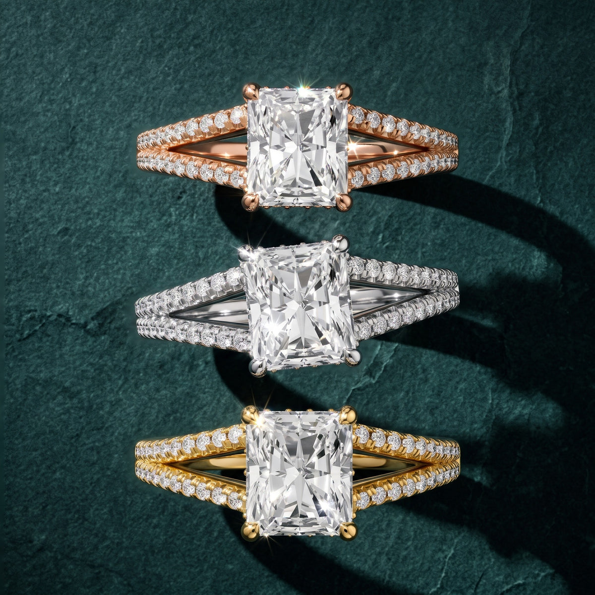 Eternal Embrace Solitaire Radiant Diamond Engagement Ring in Silver - 3rings.jpg