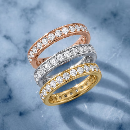 Juniper Classic Pavé Round Diamond Eternity Band in Silver - 3rings.jpg