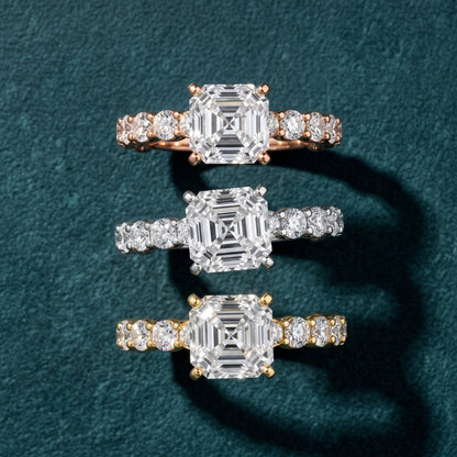 Leta Infinity Pavé Asscher Diamond Engagement Ring in Silver - 3rings.jpg