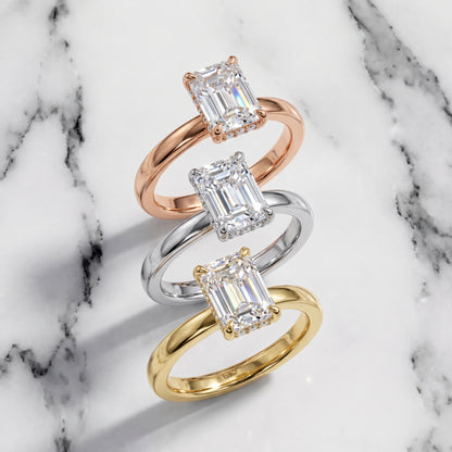 Lara Hidden Halo Emerald Diamond Engagement Ring in Yellow Gold - 3rings.jpg