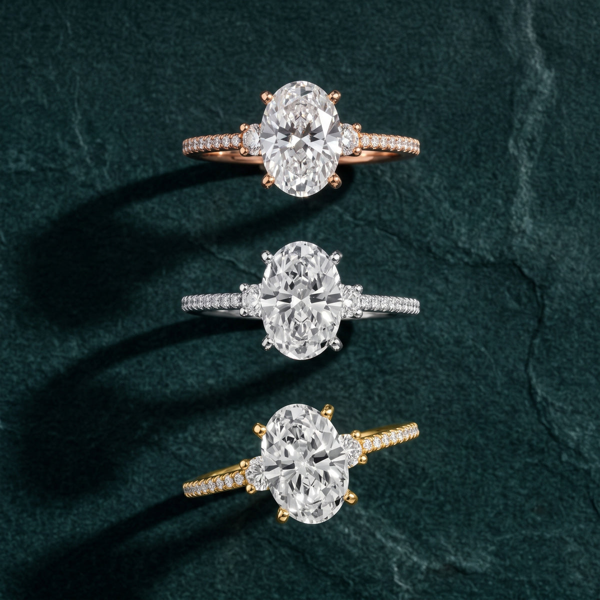 Nerissa Three-Stone Micropavé Oval Diamond Engagement Ring in Yellow Gold - 3rings.jpg
