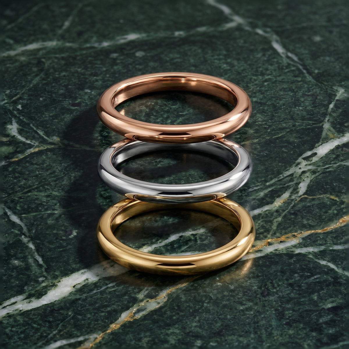 Justine Classic Low Dome Wedding Band in White Gold - 3rings.jpg