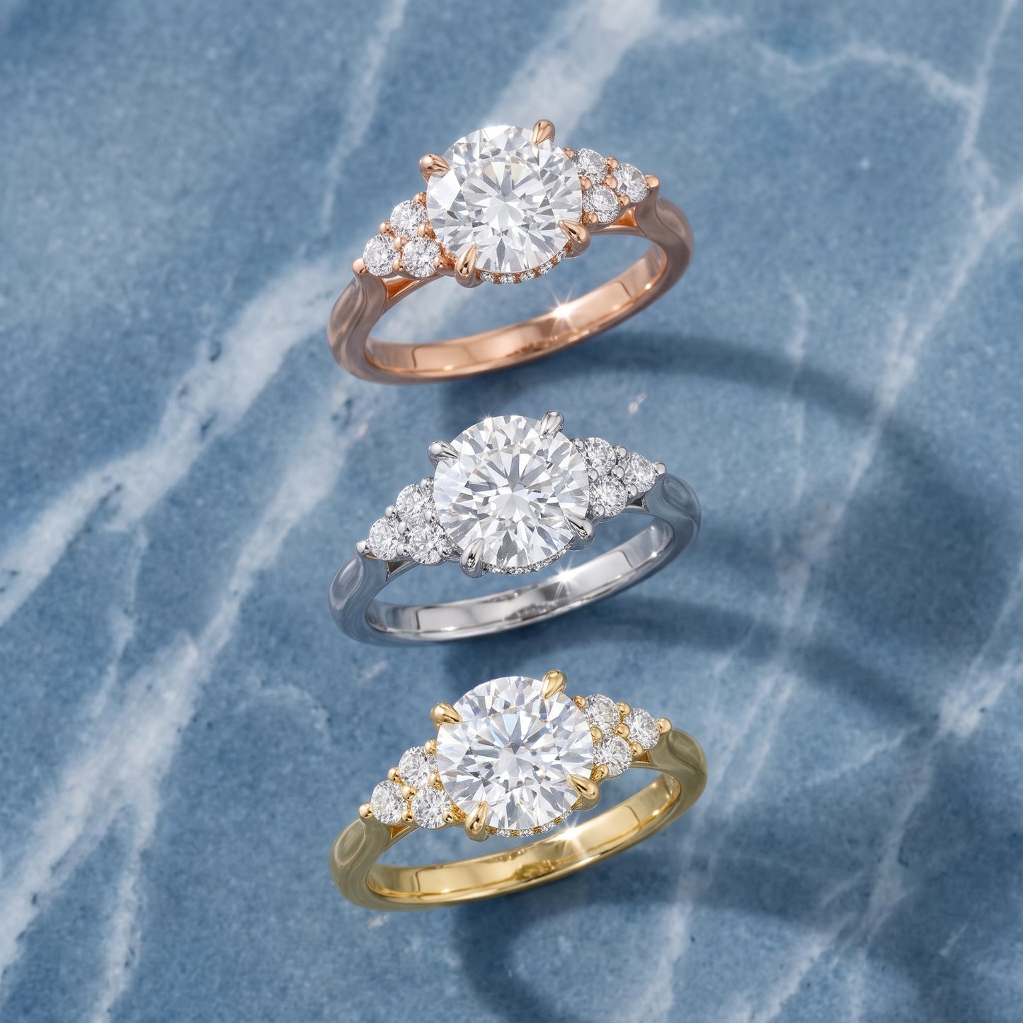 Anya Sidestone Cluster Round Diamond Ring in Silver - 3rings.jpg