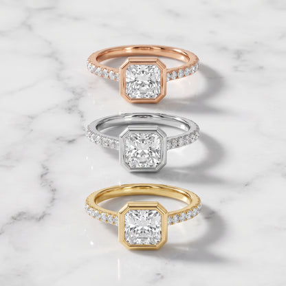 Cora Bezel Pavé Radiant Diamond Ring in White Gold - 3rings.jpg