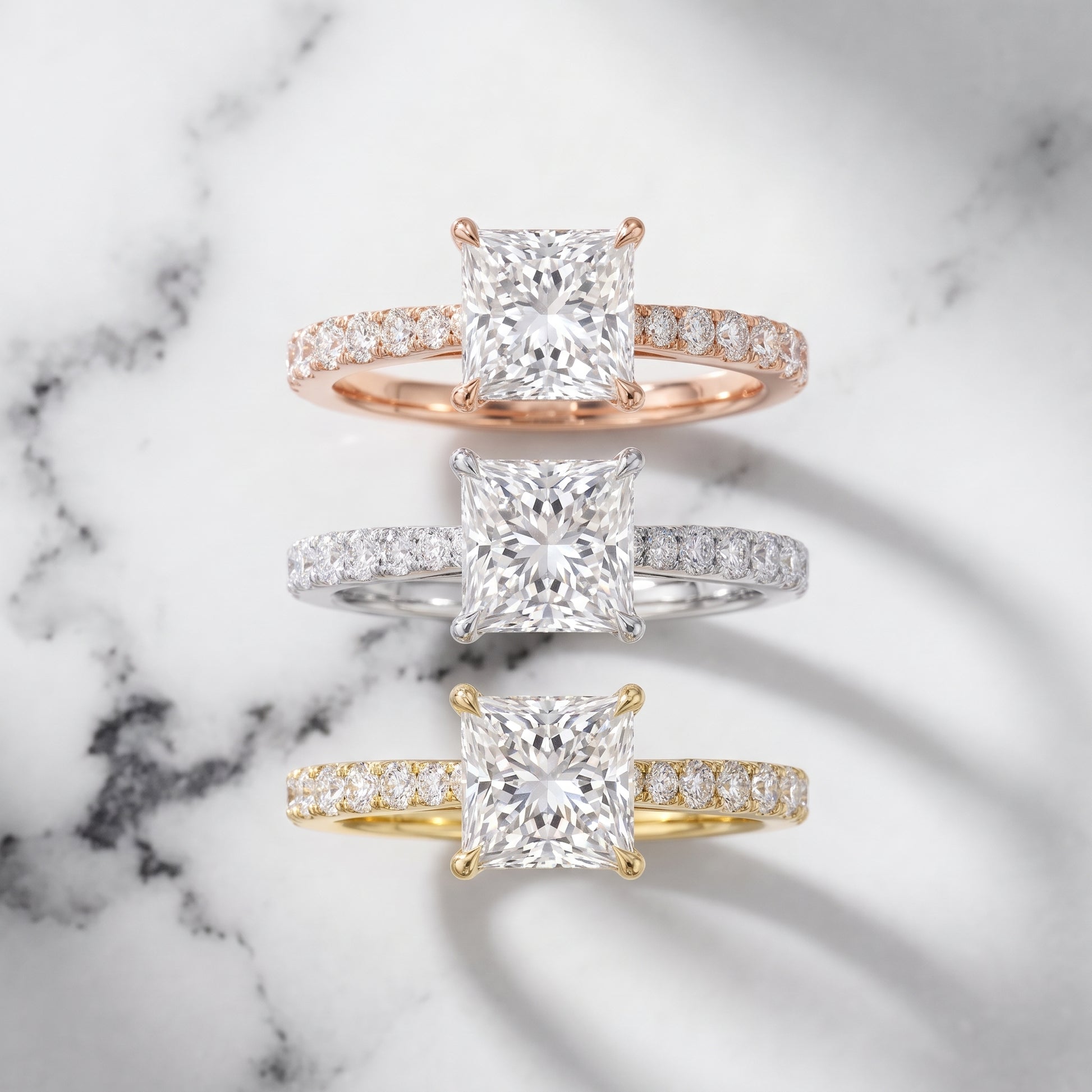 Gia Hidden Halo Pavé Princess Diamond Ring in Silver - 3rings.jpg