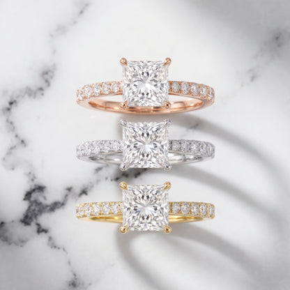 Gia Hidden Halo Pavé Princess Diamond Ring in Silver - 3rings.jpg