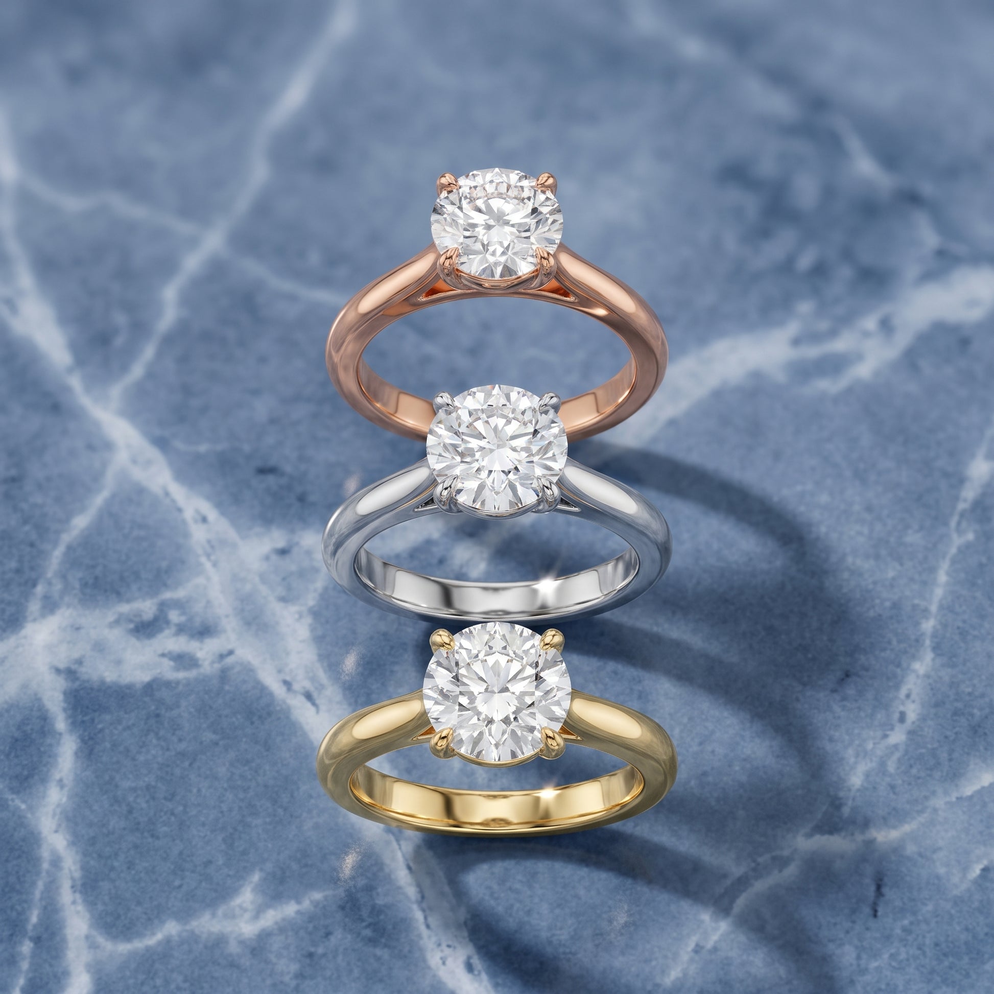Kalia Knife Edge Solitaire Round Diamond Engagement Ring in Yellow Gold - 3rings.jpg