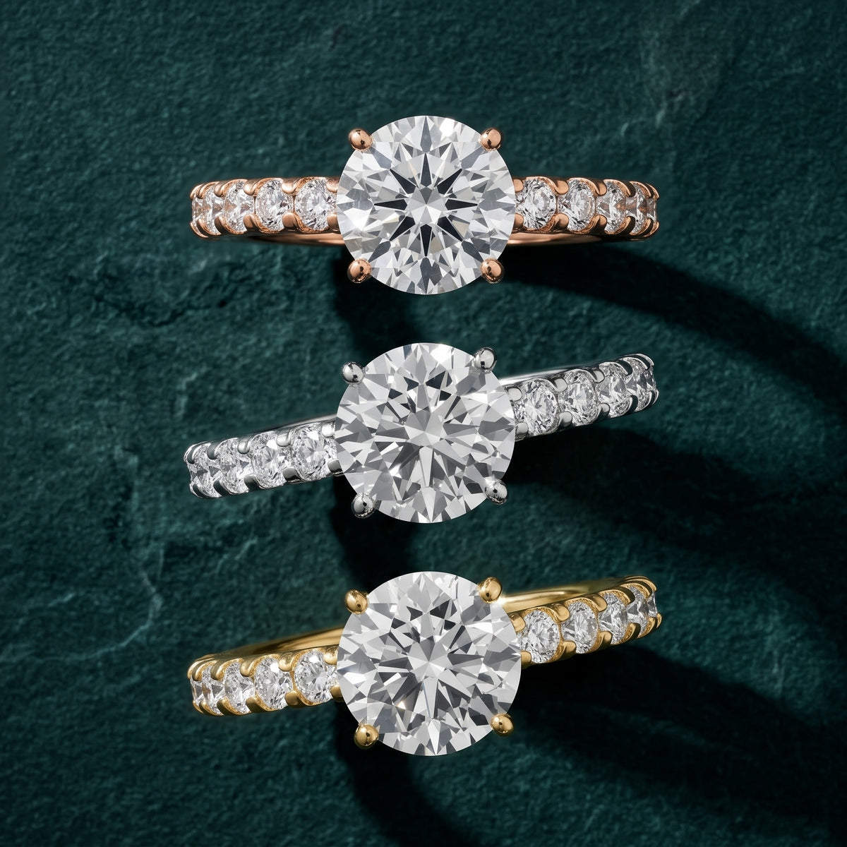 Luisa Pavé Round Diamond Engagement Ring in Rose Gold - 3rings.jpg