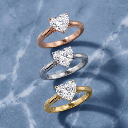 Kalia Knife Edge Solitaire Heart Diamond Engagement Ring in Rose Gold - 3rings.jpg