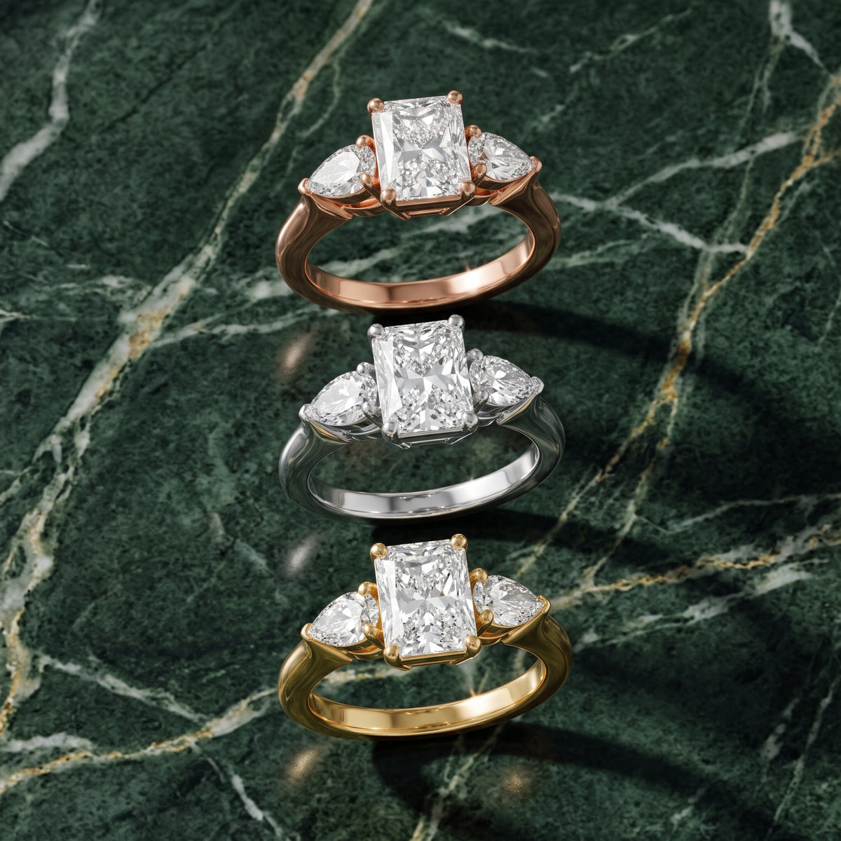 Sophia Three-Stone Radiant Diamond Engagement Ring in Platinum - 3rings.jpg