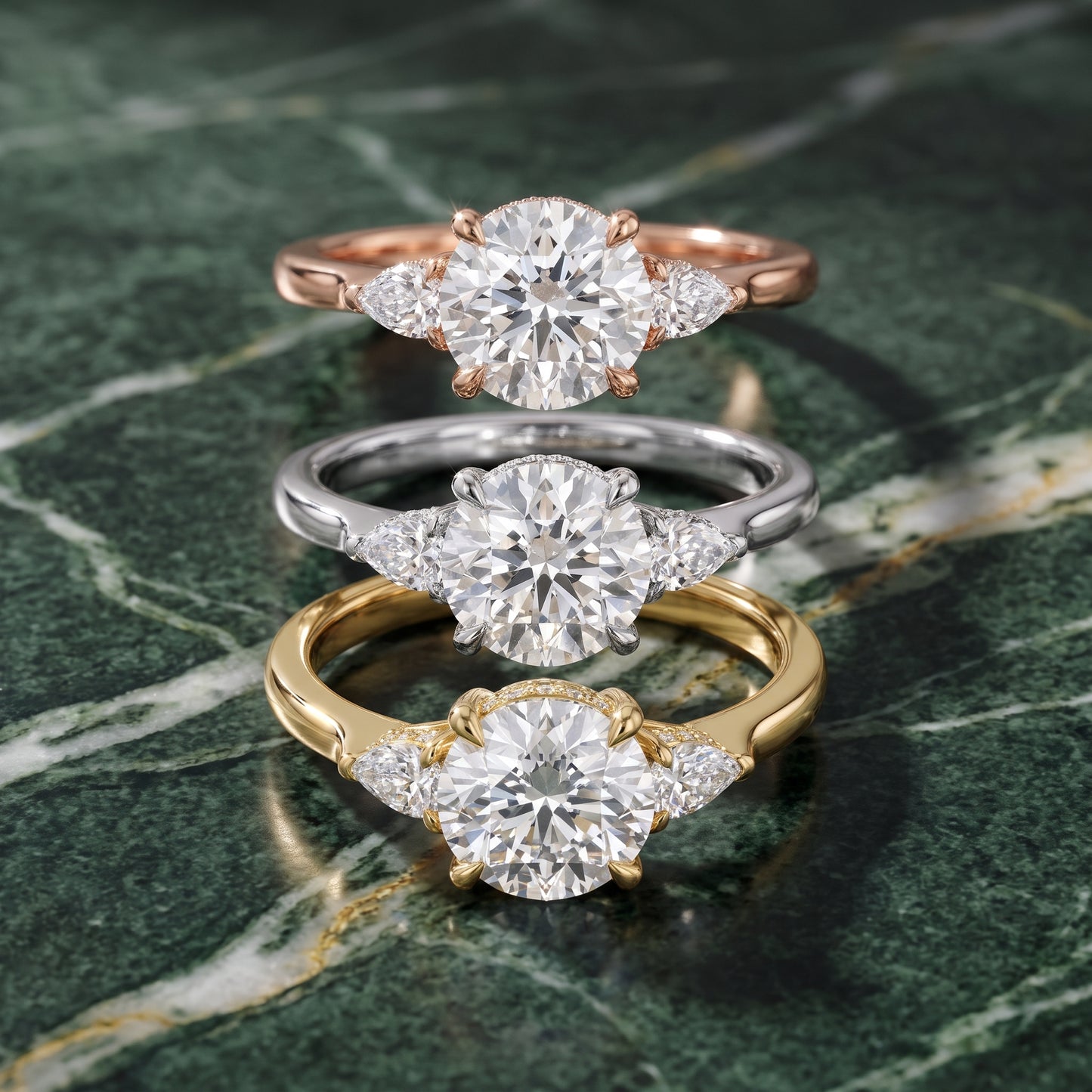 Leila Three-Stone Round Diamond Engagement Ring in Silver - 3rings.jpg