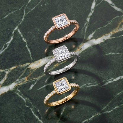 Ayla Bezel Bypass Princess Diamond Ring in Yellow Gold - 3rings.jpg