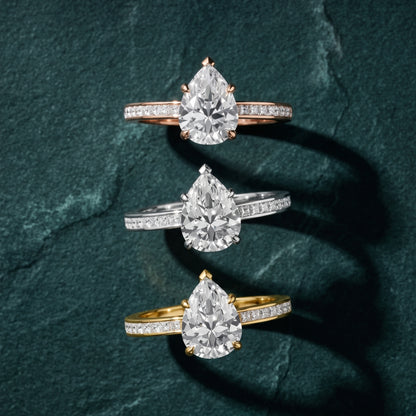 Freja Channel Set Pear Diamond Engagement Ring in Yellow Gold - 3rings.jpg