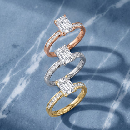 Maren Sidestone Channel Set Emerald Diamond Engagement Ring in Yellow Gold - 3rings.jpg
