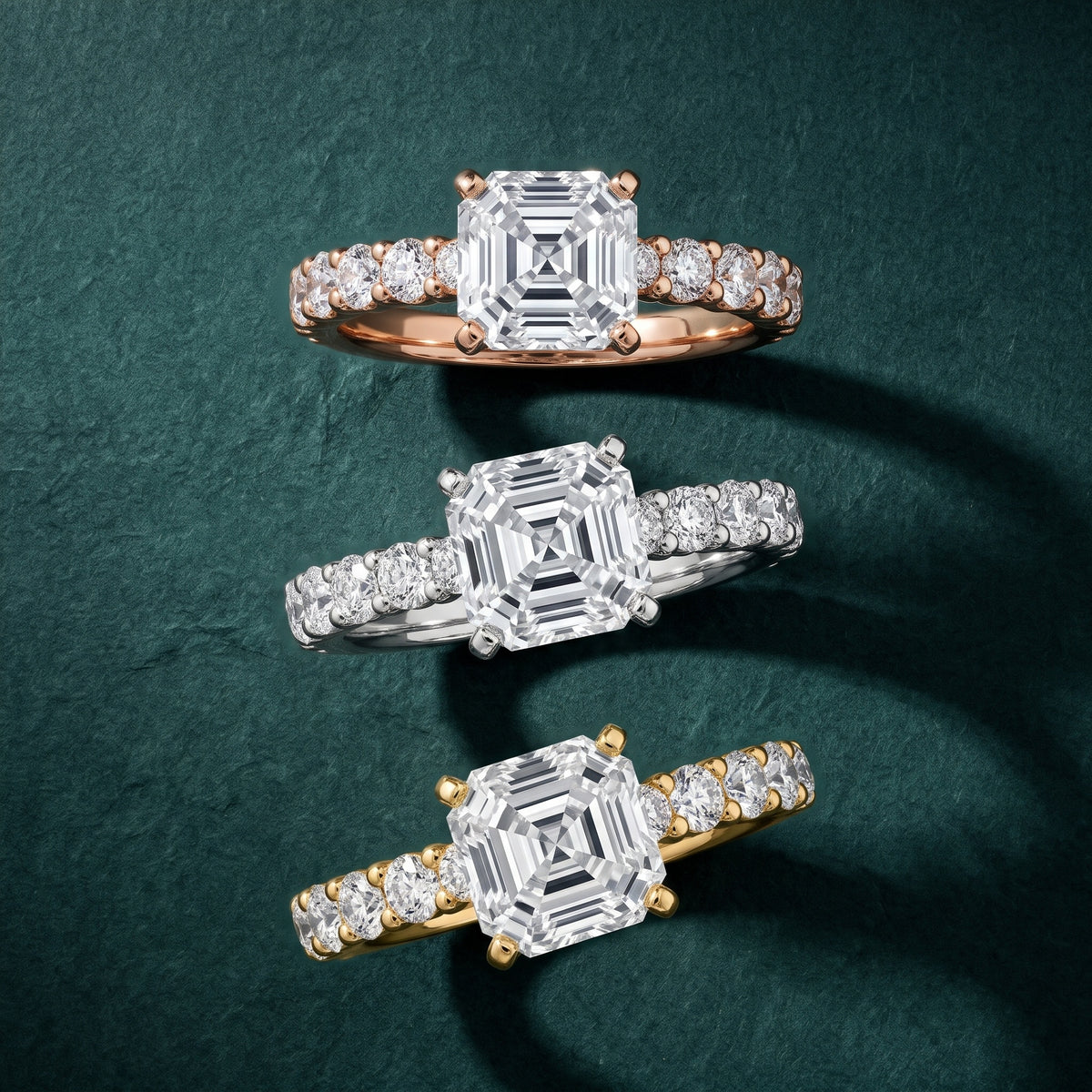 Heloise Statement Pavé Asscher Diamond Engagement Ring in Silver - 3rings.jpg