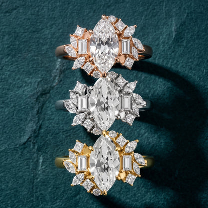 Eliana Starburst Cluster Marquise Diamond Engagement Ring in Silver - 3rings.jpg