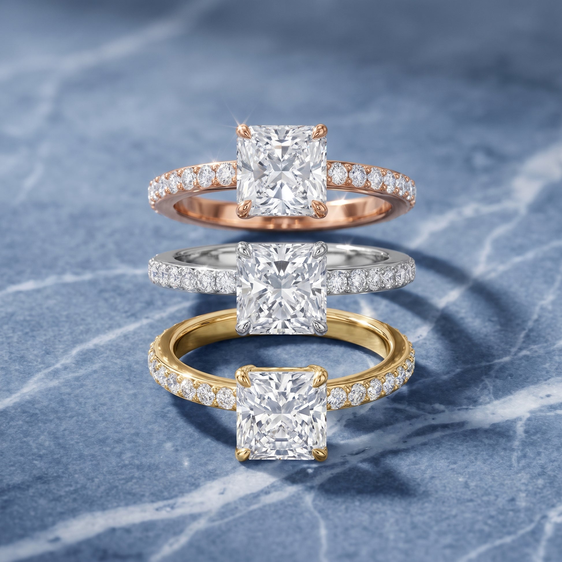 Aisha Pavé Solitaire Radiant Diamond Engagement Ring in Yellow Gold - 3rings.jpg