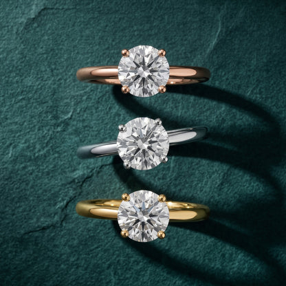 Benita Leaf Round Diamond Engagement Ring in White Gold - 3rings.jpg