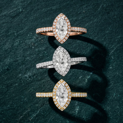 Pasco Halo Micropavé Marquise Diamond Engagement Ring in Platinum - 3rings.jpg
