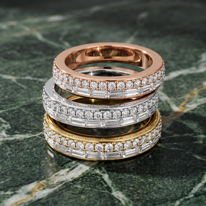 Genevieve Channel Set Round & Baguette Diamond Anniversary Ring in Silver - 3rings.jpg