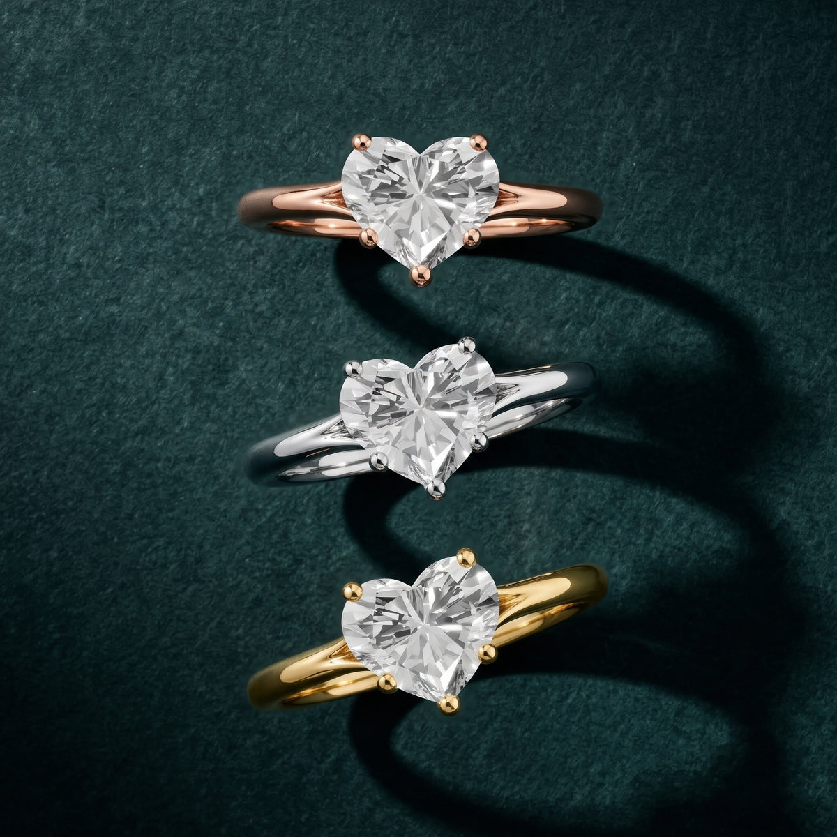 Melanie Solitaire Split Shank Heart Diamond Engagement Ring in White Gold - 3rings.jpg