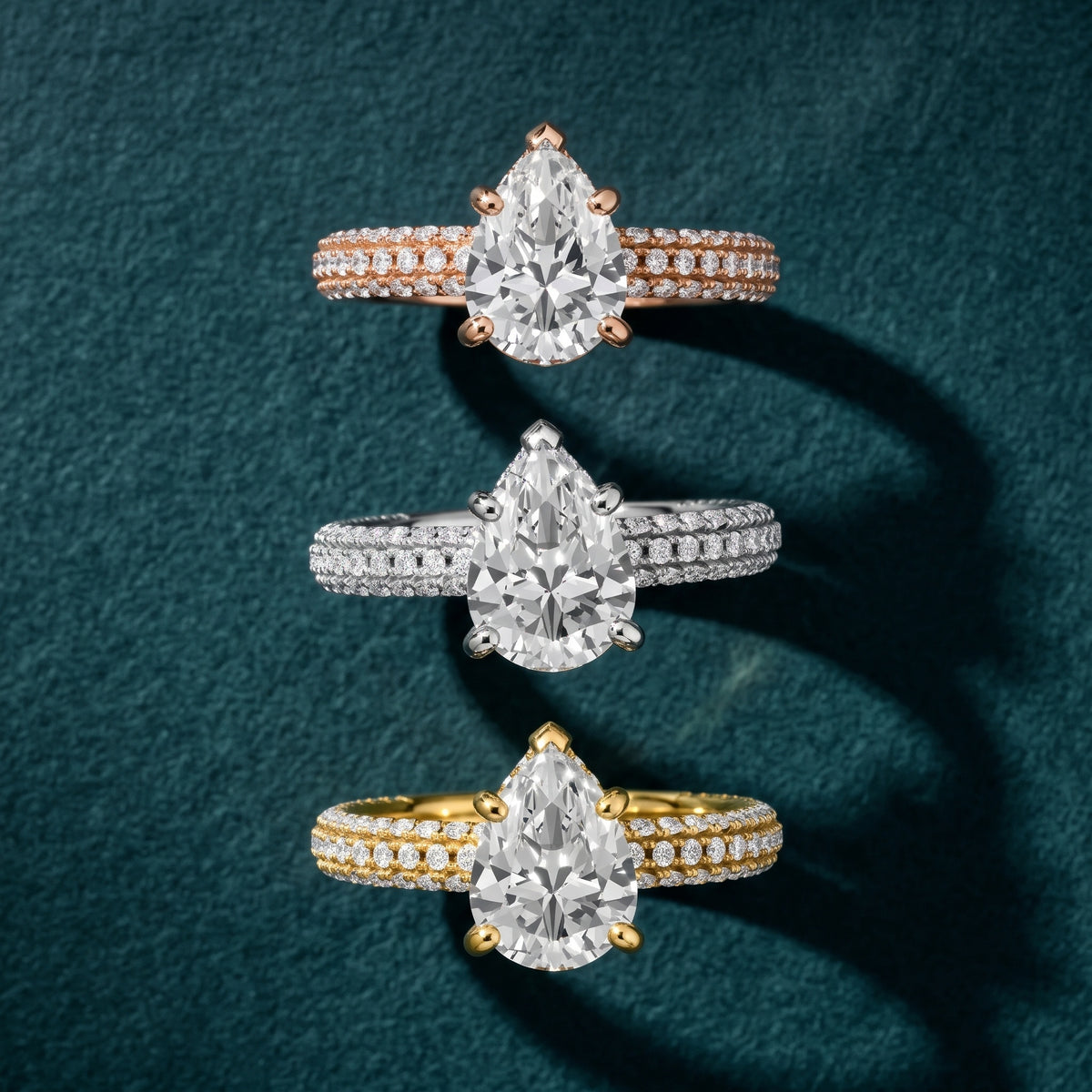 Mira Hidden Halo Micropavé Pear Diamond Engagement Ring in Yellow Gold - 3rings.jpg