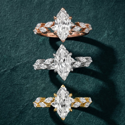 Mirella Laurel Marquise Diamond Engagement Ring in Silver - 3rings.jpg