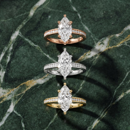Tessa Solitaire Channel Set Marquise Diamond Engagement Ring in Rose Gold - 3rings.jpg
