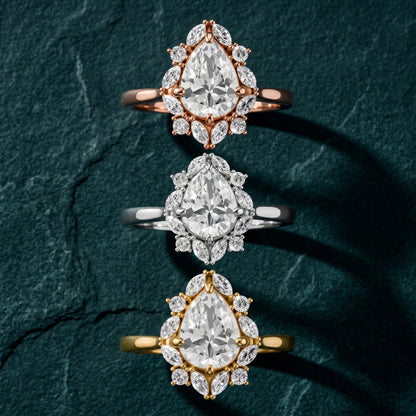 Brynn Starburst Cluster Pear Diamond Engagement Ring in Silver - 3rings.jpg