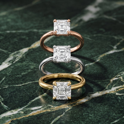 Nella Petite Solitaire Asscher Diamond Engagement Ring in Platinum - 3rings.jpg