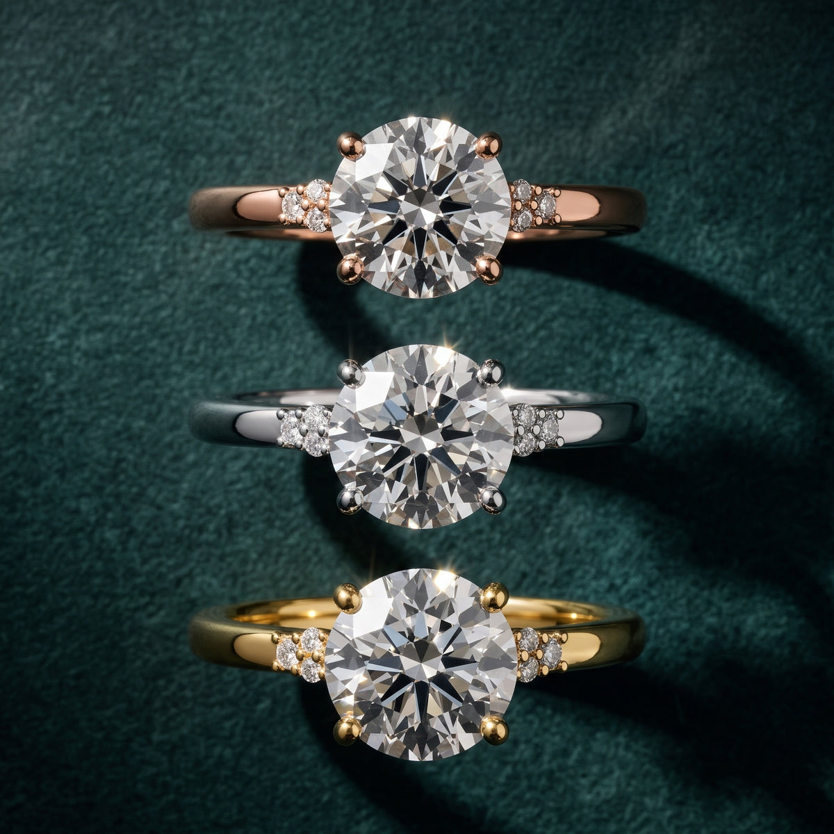 Vail Starburst Cluster Round Diamond Engagement Ring in Silver - 3rings.jpg