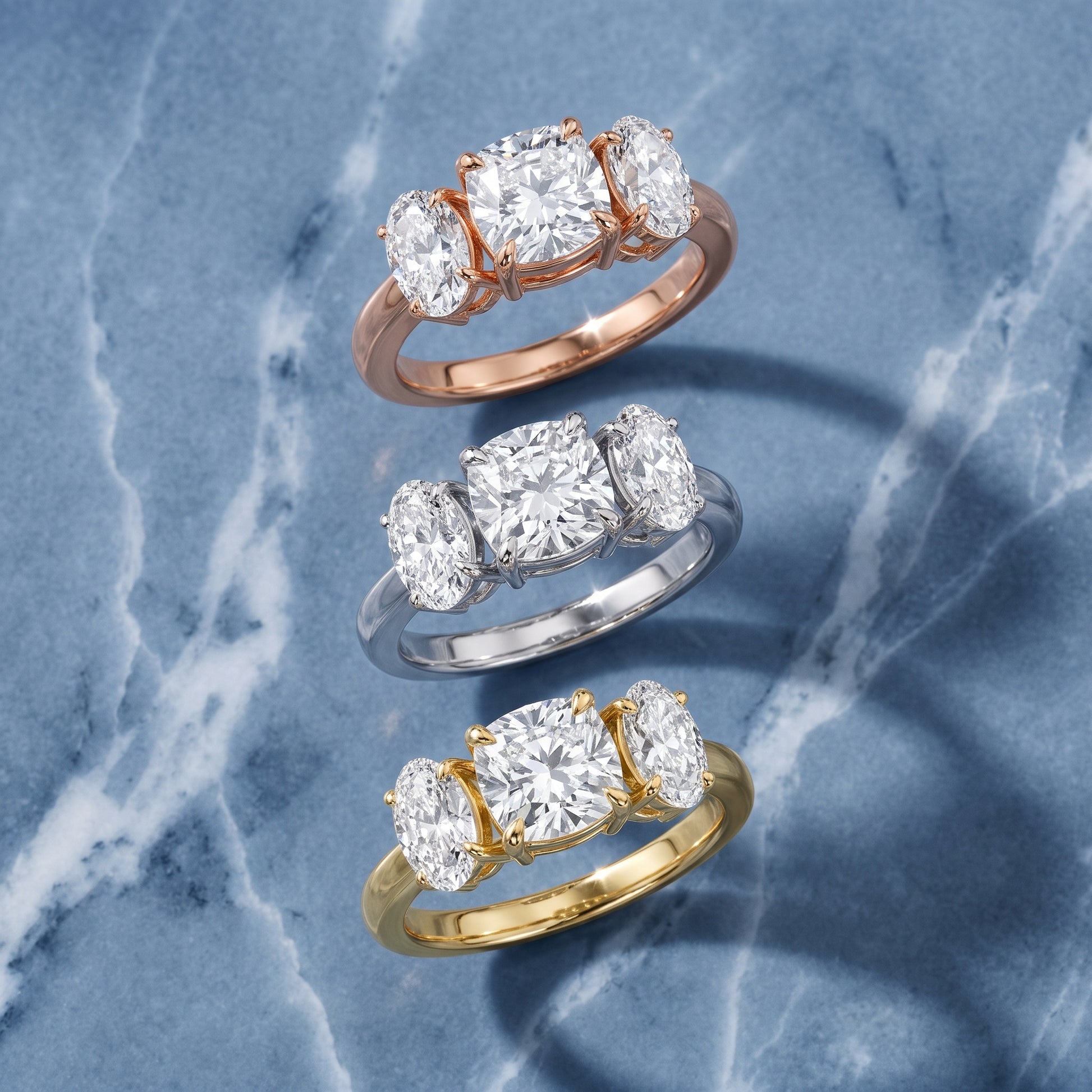 Lila Three-Stone Cushion Diamond Ring in White Gold - 3rings.jpg