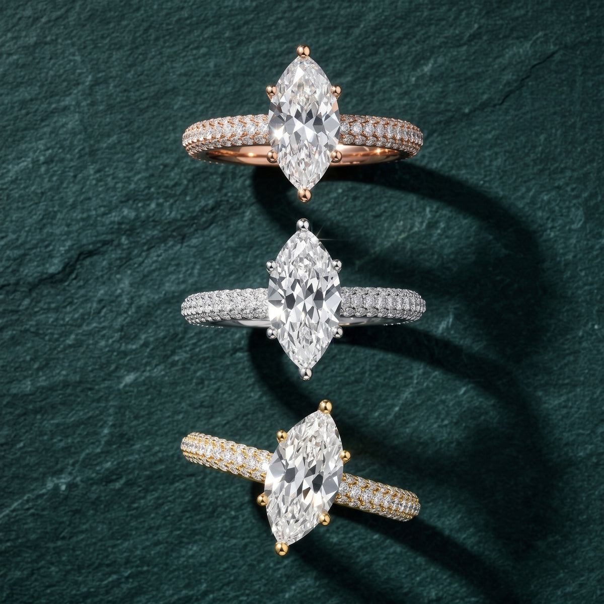 Thalia Micropavé Marquise Diamond Engagement Ring in Rose Gold - 3rings.jpg