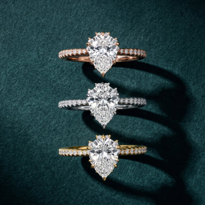 Leonie Starburst Halo Pear Diamond Engagement Ring in Rose Gold - 3rings.jpg