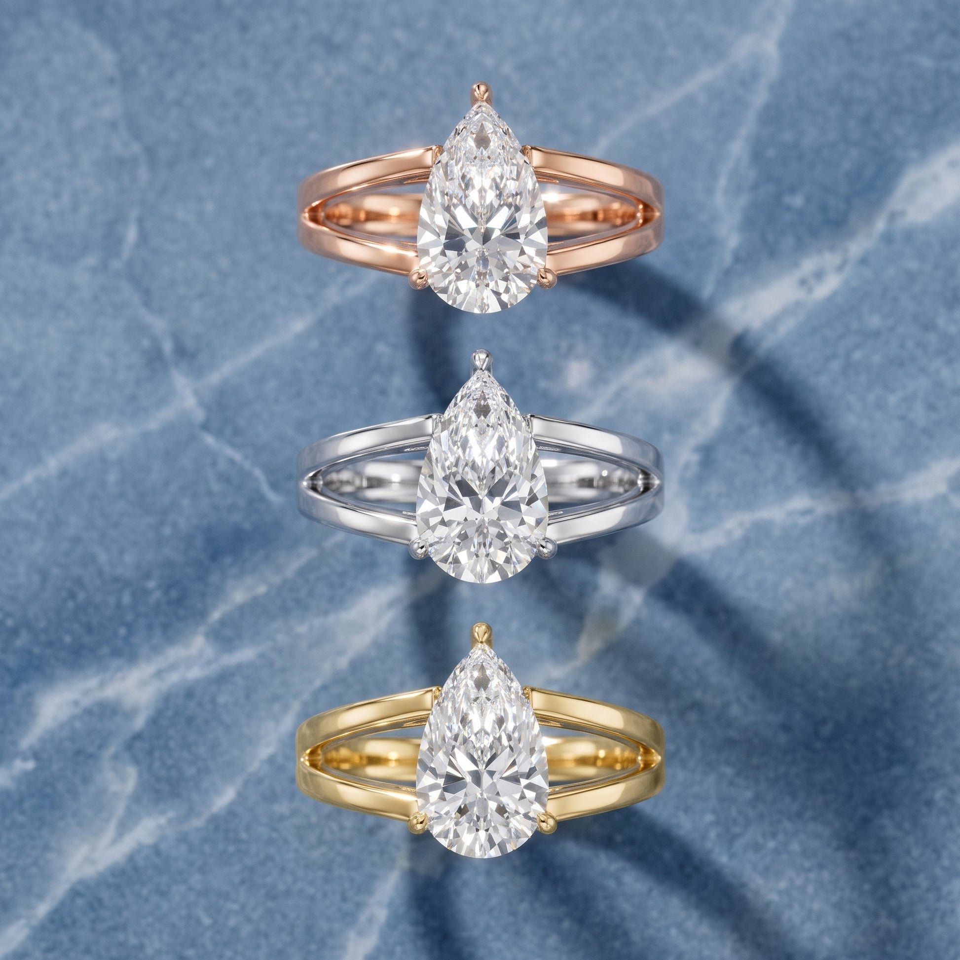 Giselle Solitaire Split Shank Pear Diamond Engagement Ring in White Gold - 3rings.jpg