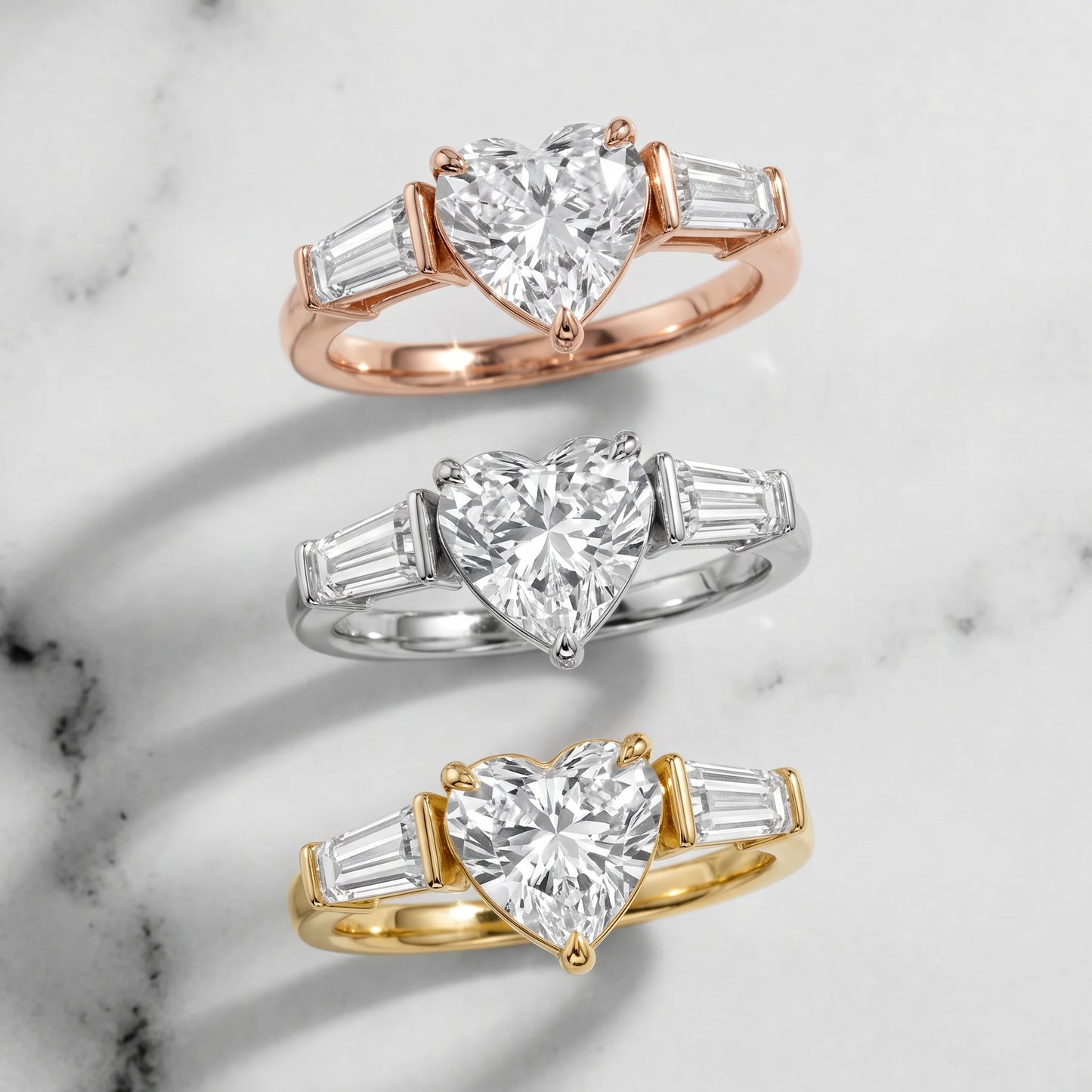 Layla Tapered Baguette Heart Diamond Ring in White Gold - 3rings.jpg