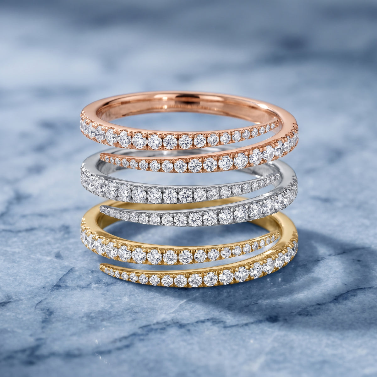 Mina Bypass Round Diamond Wedding Band in Rose Gold - 3rings.jpg