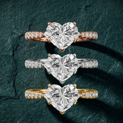 Alethea Three-Stone Pavé Heart Diamond Engagement Ring in Yellow Gold - 3rings.jpg
